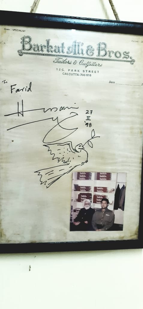 Legendary Artist M.F. Husain Hand-Drawn Sketch & Letterhead to Farid (1998 Archive)