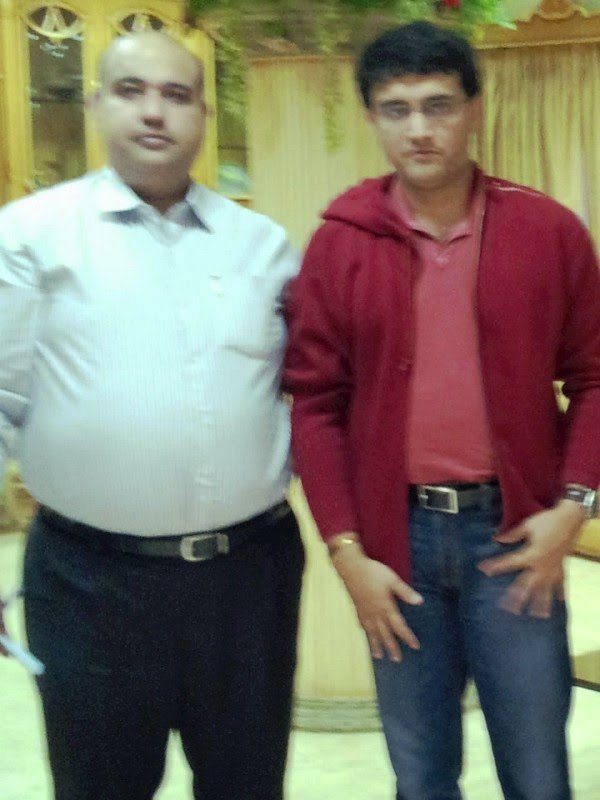 Sourav Ganguly (Dada) with Master Tailor Farid at Barkat Ali & Bros.